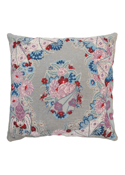 Tapestry Flowers Grey cushion