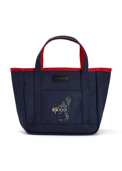 Canvas tote Scary Cat Blue