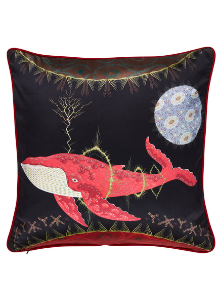 Cosmic Whale cushion with Lilac Planet