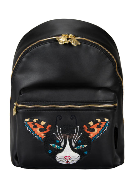 Butterfly Cat vegan leather back bag