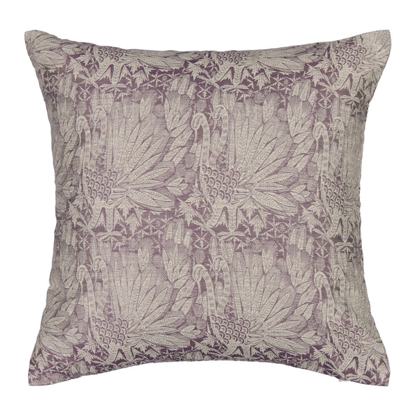 Silk Brocade Swan lilac cushion